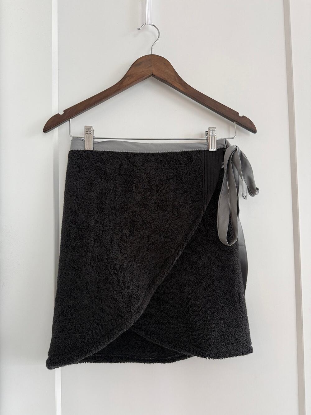 Blue Towel Wrap Skirt Soft Beach Cover-Up Adjustable Waist One Size